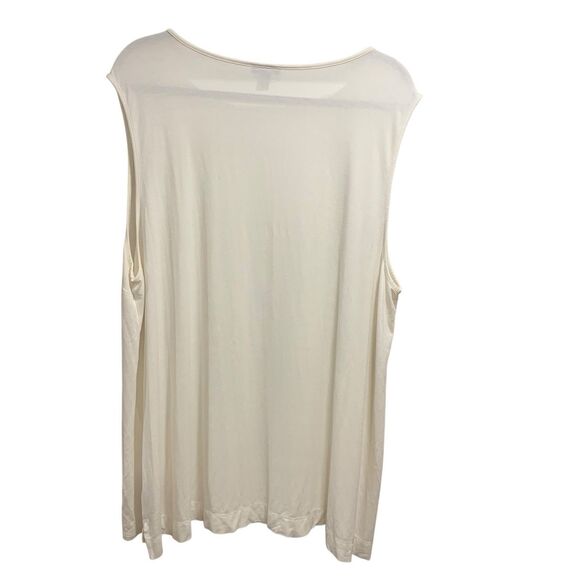 J Jill Wearever Collection Womens Ivory Sleeveless Tunic Top 3X Lagenlook Flowy - Picture 5 of 5